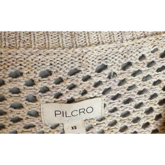 Pilcro Stitchy Bomber Cardigan Sweater XS Open Knit - Picture 3 of 7